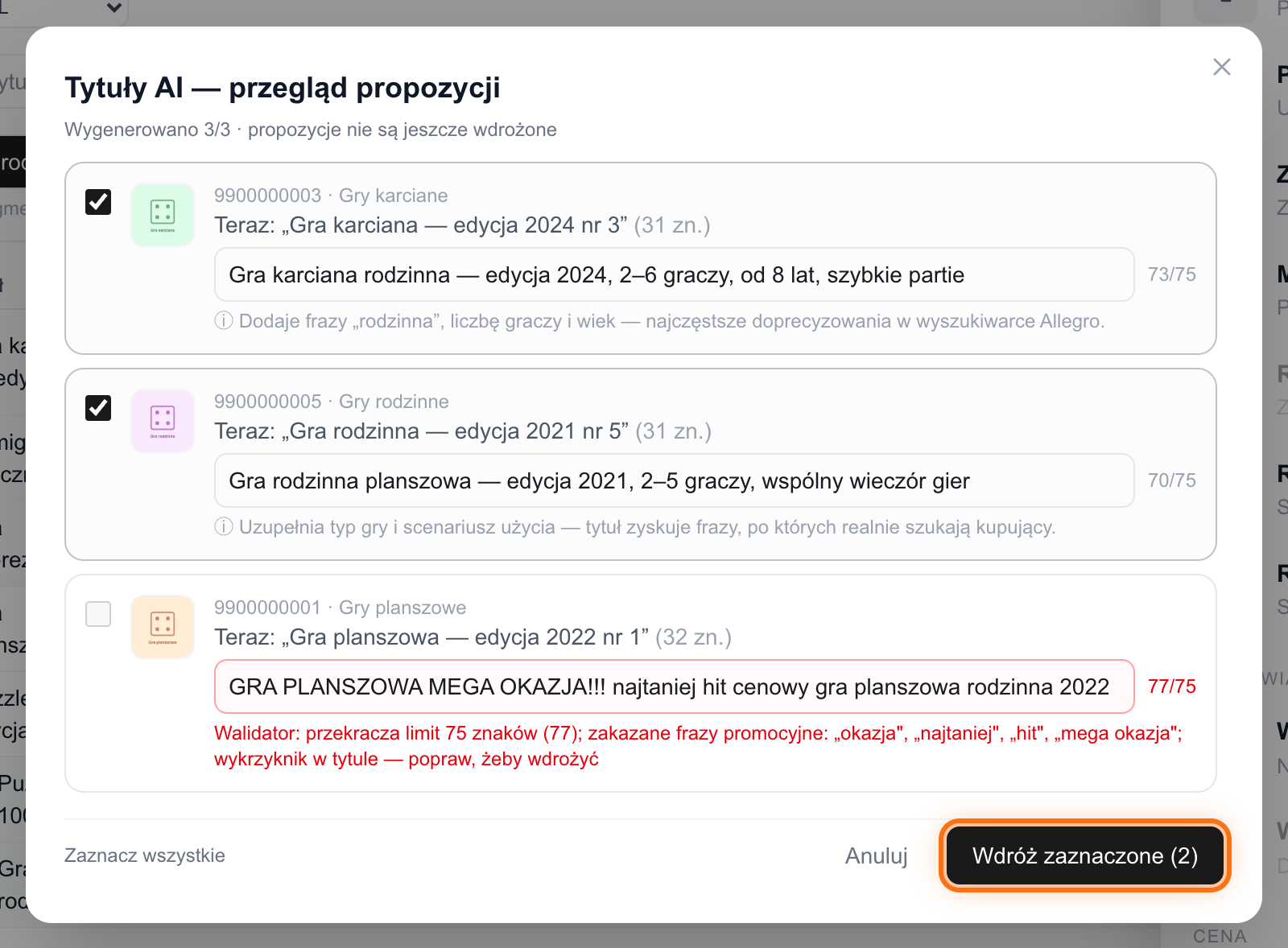 Tytuły AI