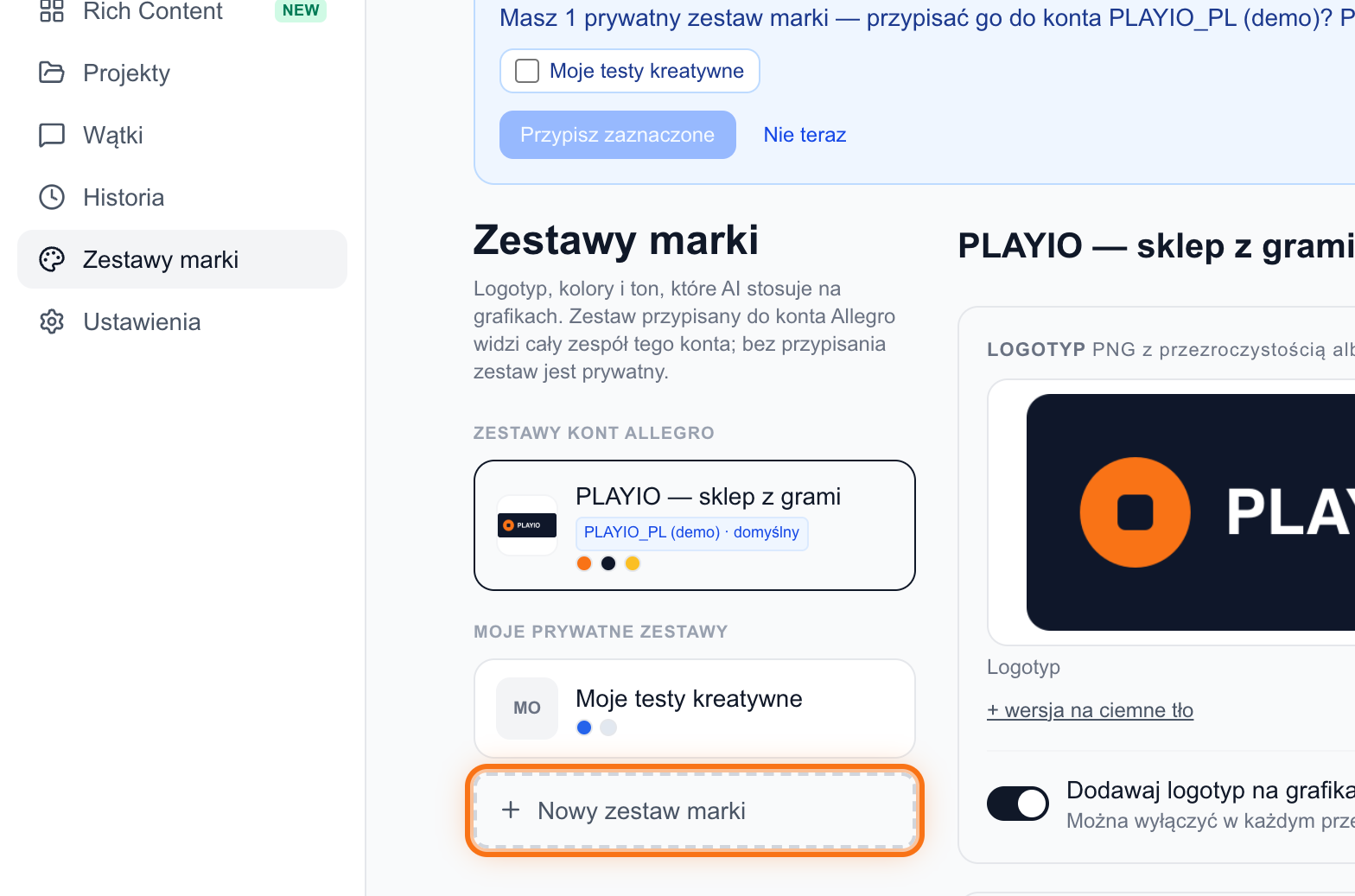 Zestawy marki